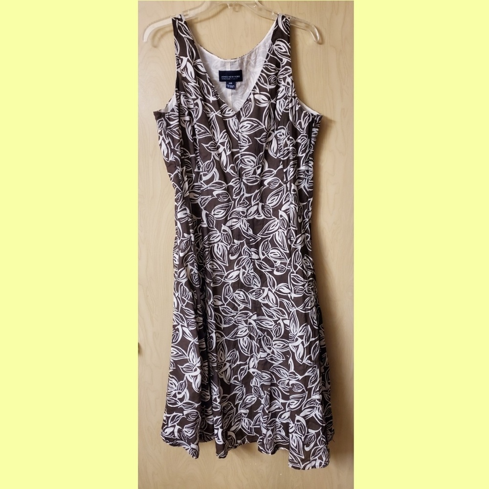 Jones New York Brown/Ivory Floral Dress - 18W